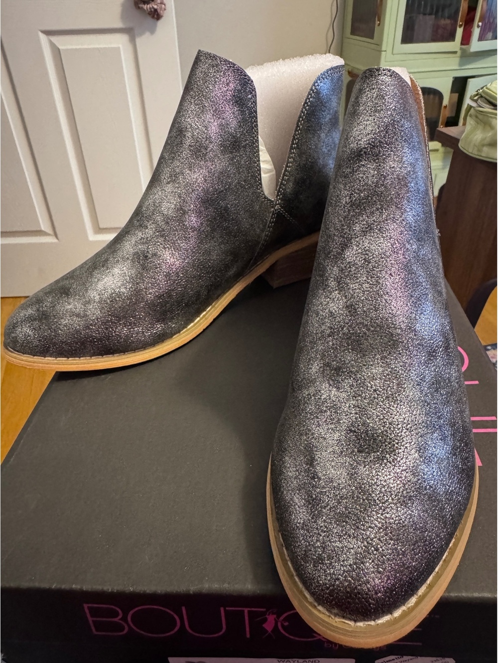 Corkys silver metallic booties new in box size 8